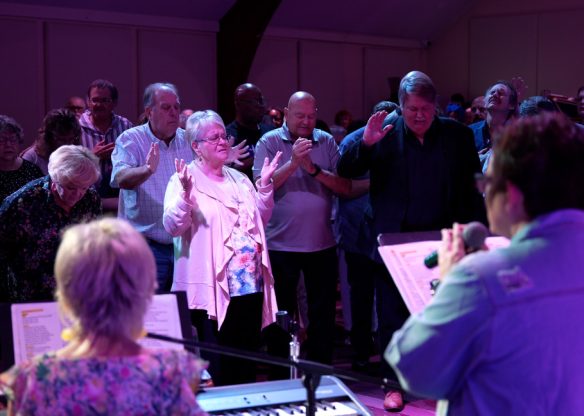 Crowd praying