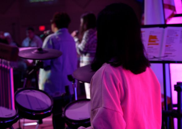 Woman with drums